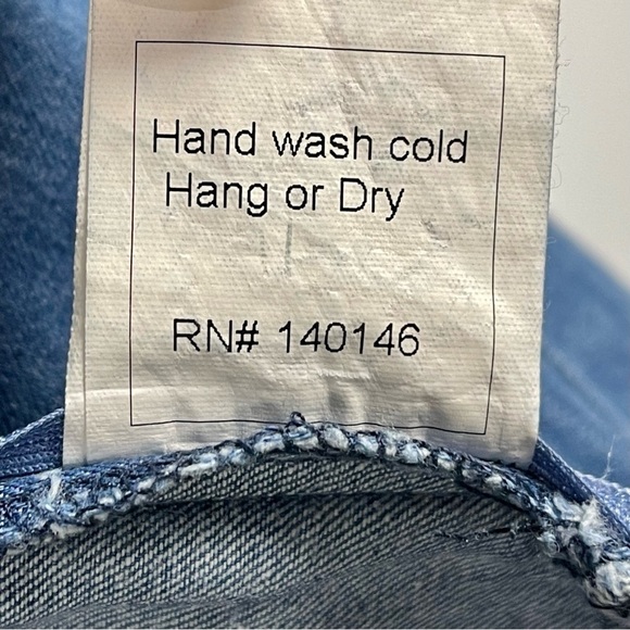 TOV HOLY DENIM ONE SHOULDER RAW HEM RUFFLE HIGH LOW MIDI DRESS - Picture 16 of 16